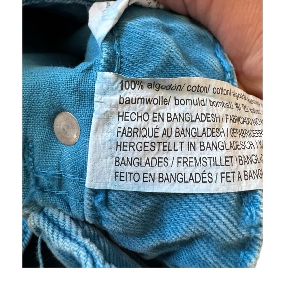 ZARA | Straight Leg High Rise Ombré Blue Swimming Pool Jeans, Size 4 - Picture 7 of 10